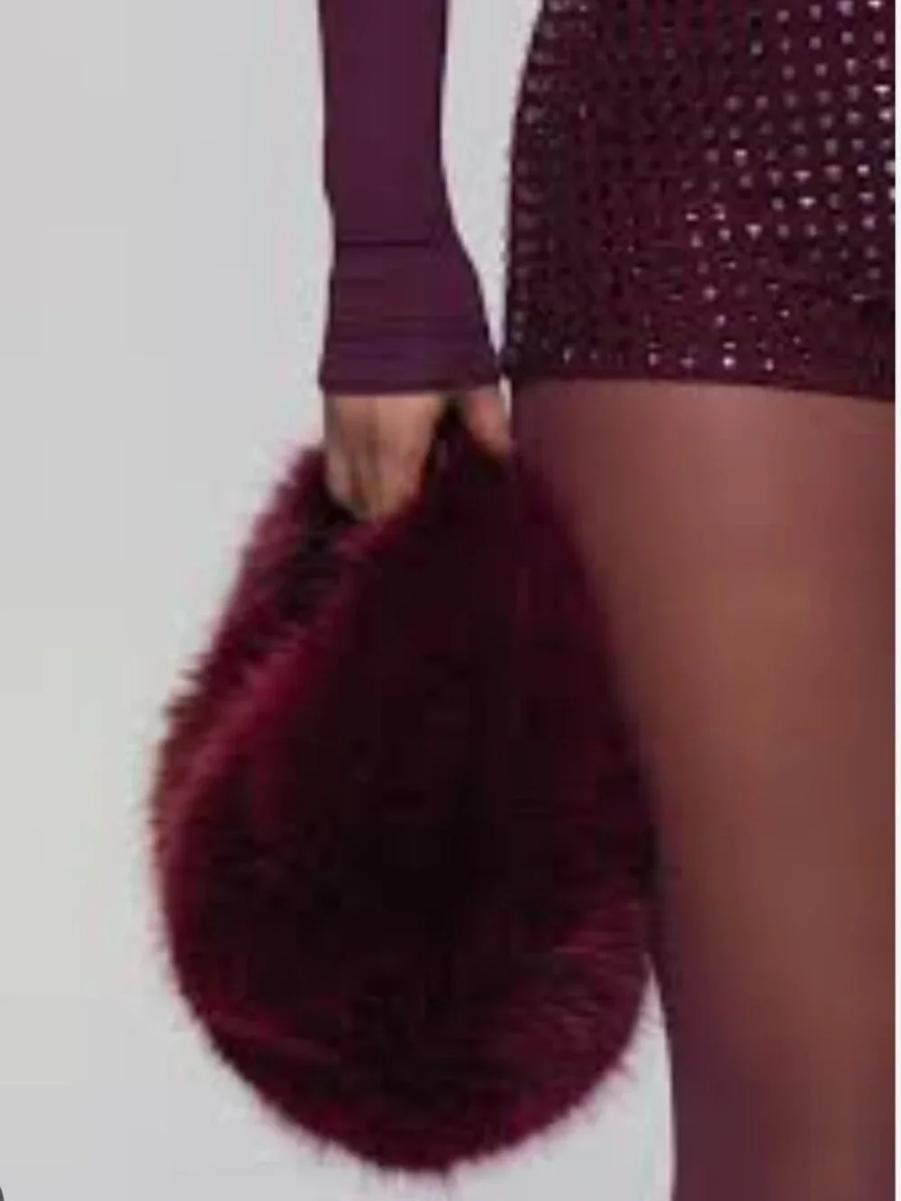Naked Wardrobe Faux Fur Hobo 